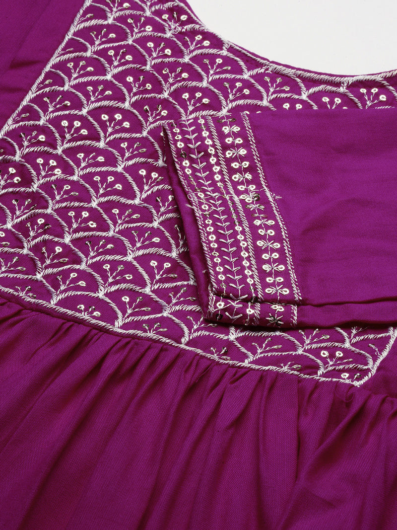 EXP - Magenta embroidered patch Nursing dress