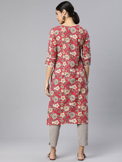 EXP -Blossom Red Kurta