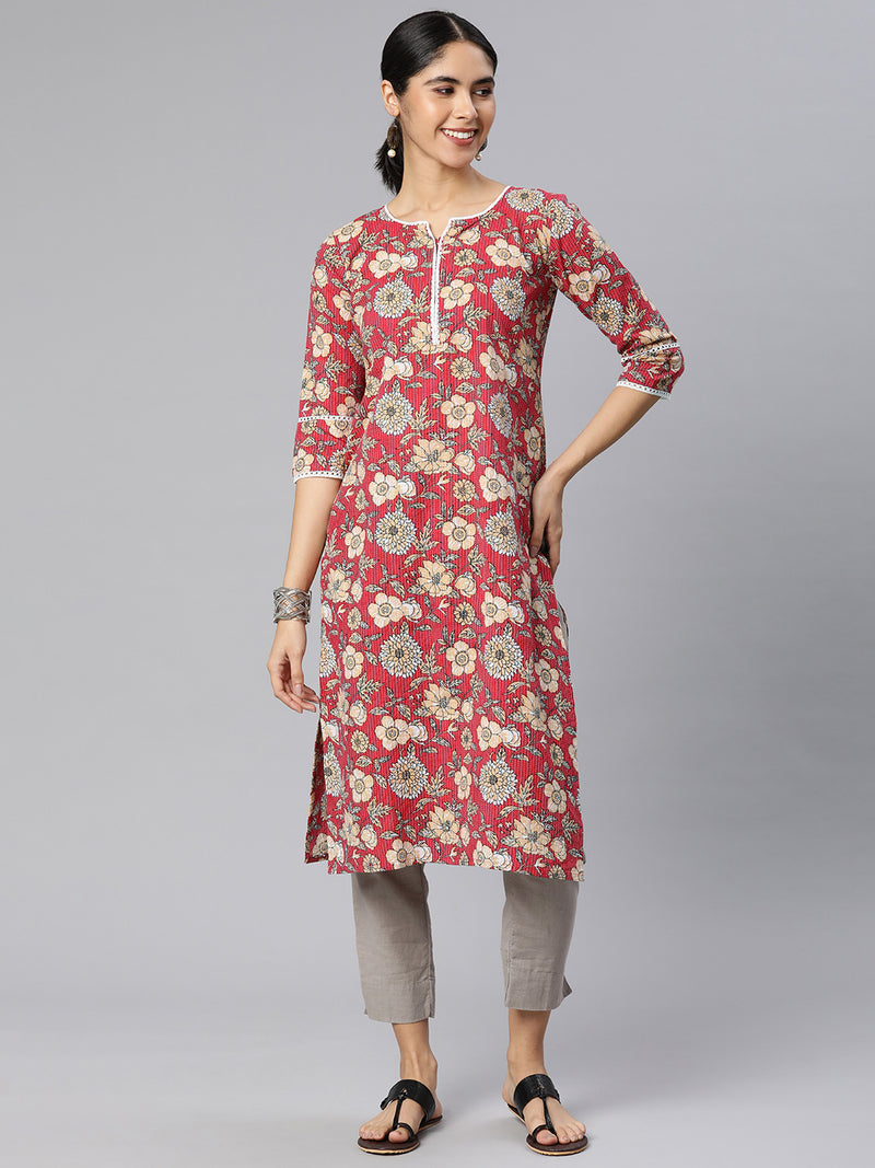 EXP -Blossom Red Kurta