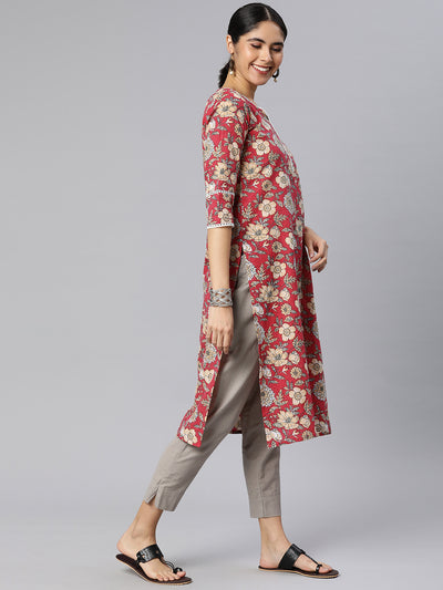 EXP -Blossom Red Kurta