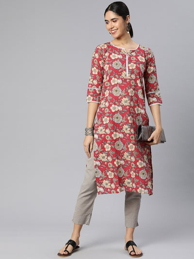 EXP -Blossom Red Kurta