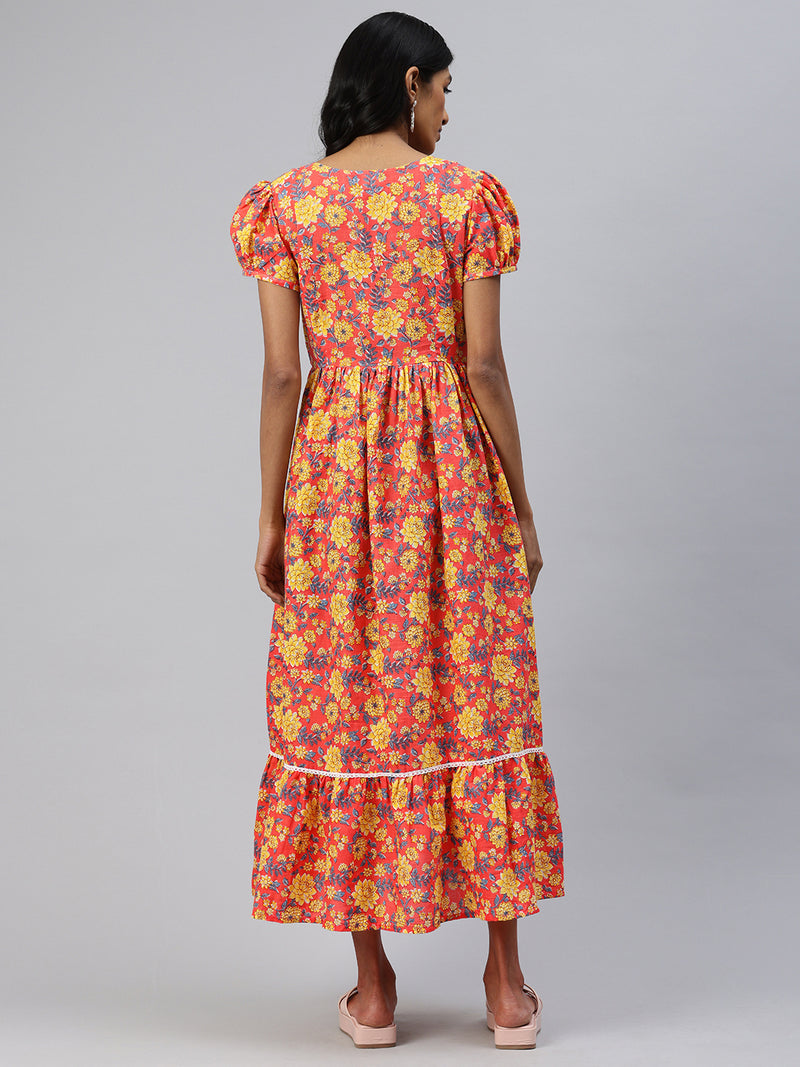 EXP -  Jelly Bean Peach and Yellow Nursing dress