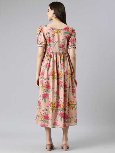 EXP -  Dolly Pale pink and multicolor Nursing dress