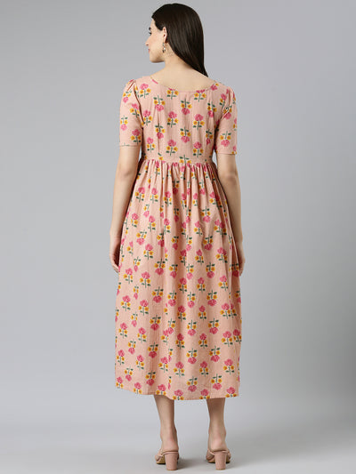 EXP -  Cupcake Pink floral Nursing dress