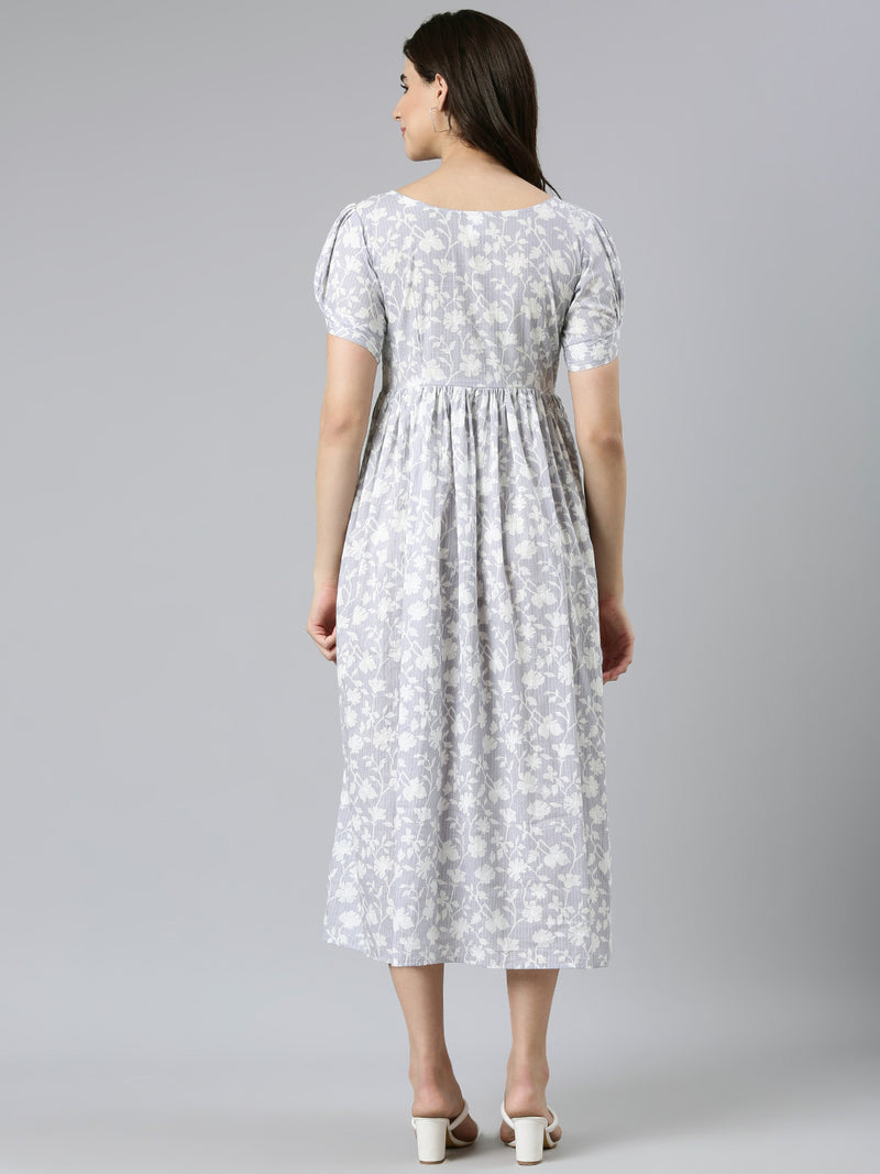 EXP -  Homegirl Grey Kantha Nursing Dress