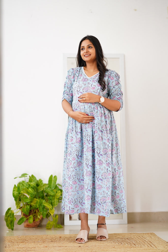 EXP - Sana Blue maternity dress