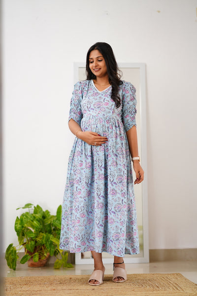 EXP - Sana Blue maternity dress