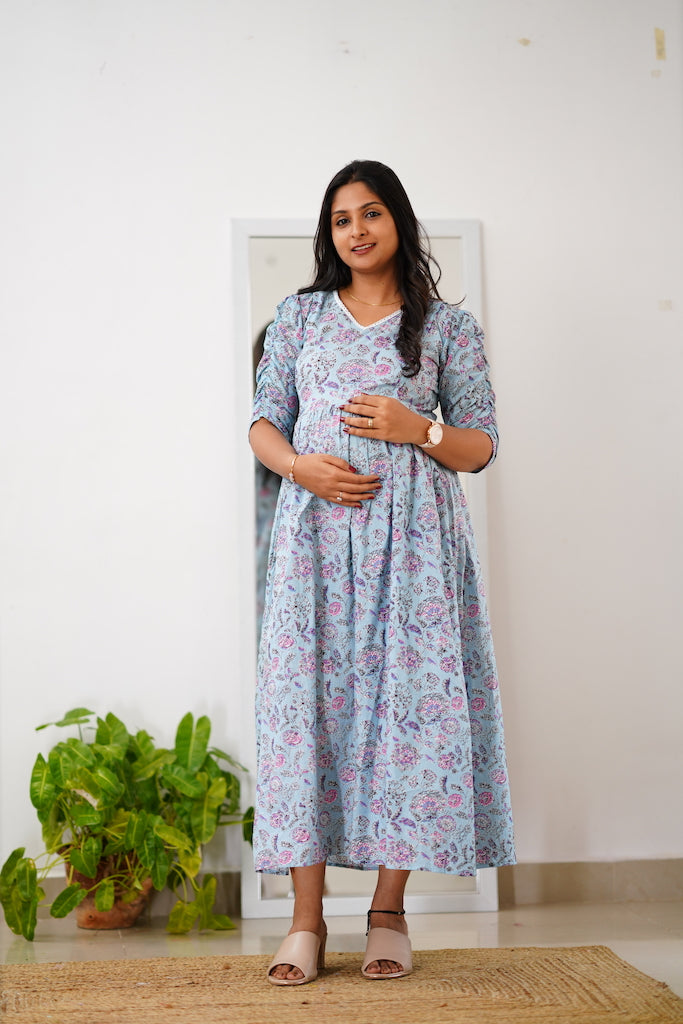 EXP - Sana Blue maternity dress