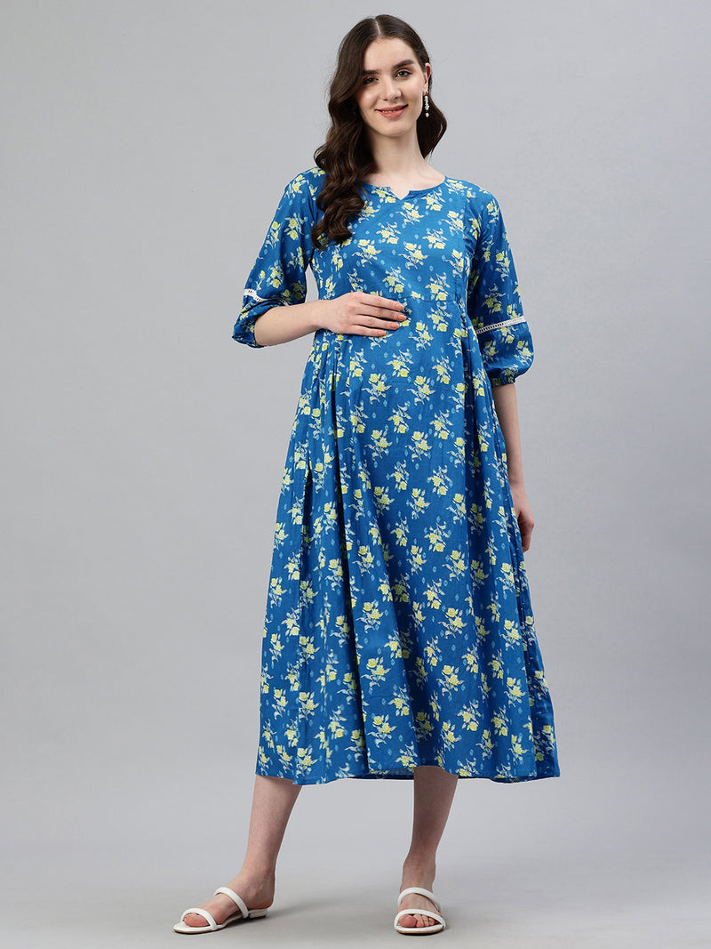 EXP - Wonder Blue and yellow floral print - Nursing