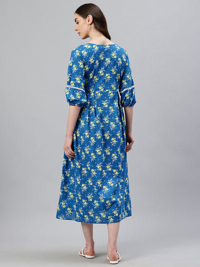 EXP - Wonder Blue and yellow floral print - Nursing