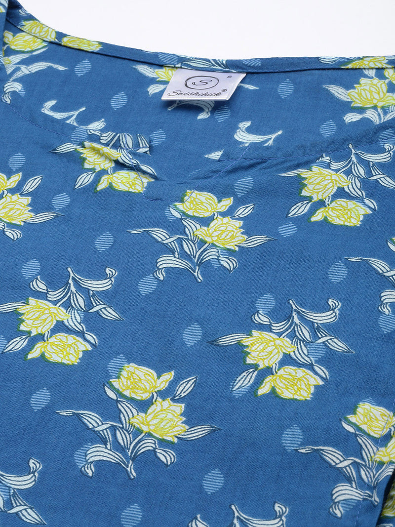 EXP - Wonder Blue and yellow floral print - Nursing