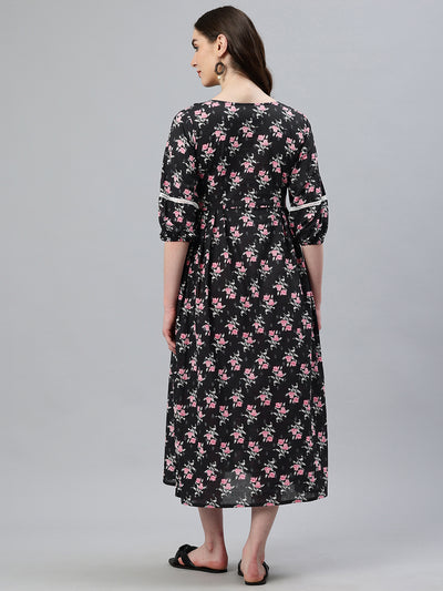 EXP - Lovey Black and pink floral print - Nursing