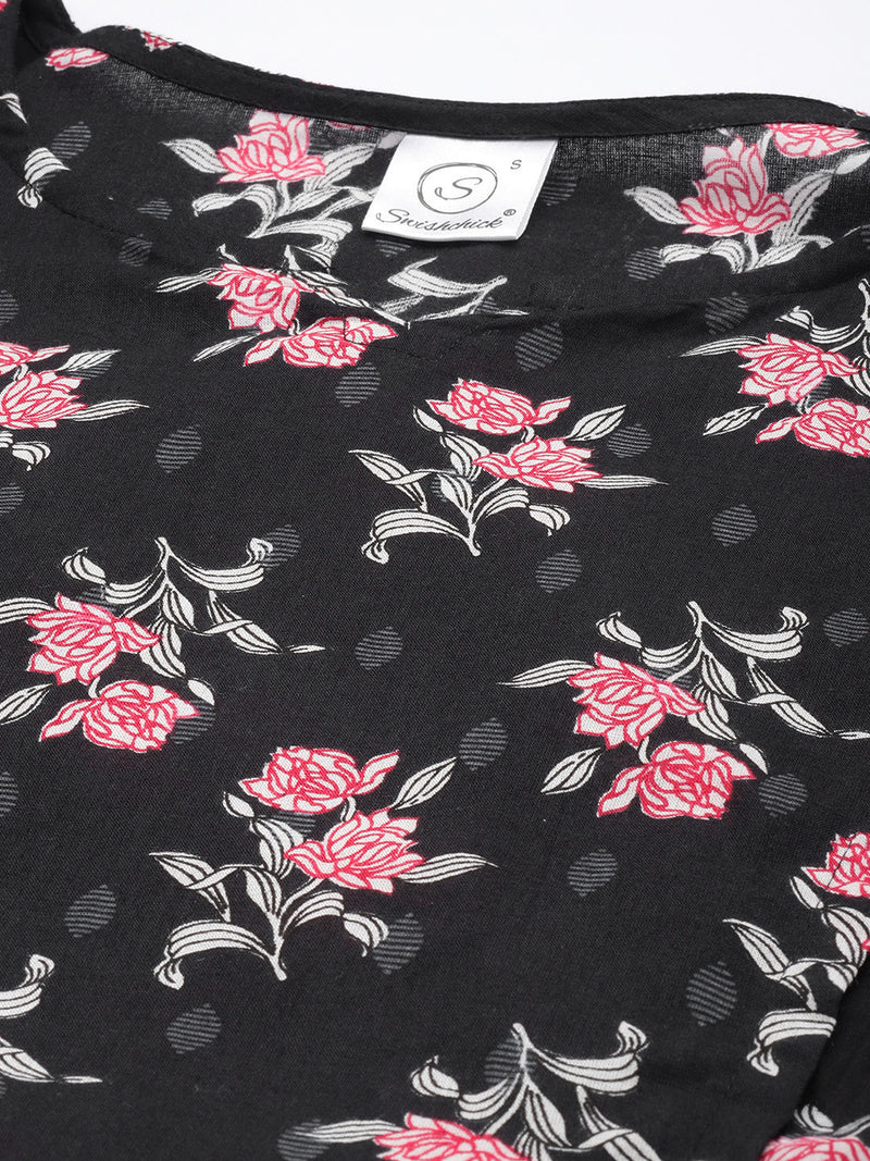 EXP - Lovey Black and pink floral print - Nursing