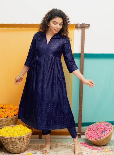 Teju Navy Kurti Set