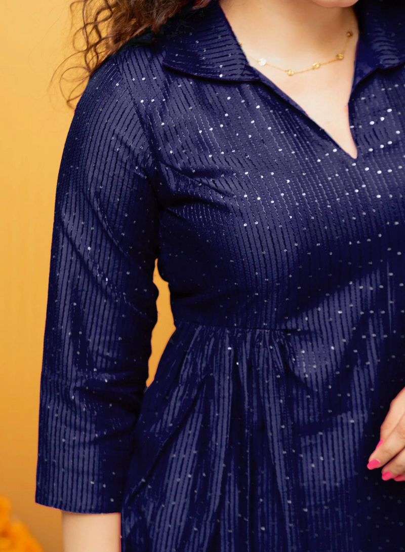 Teju Navy Kurti Set