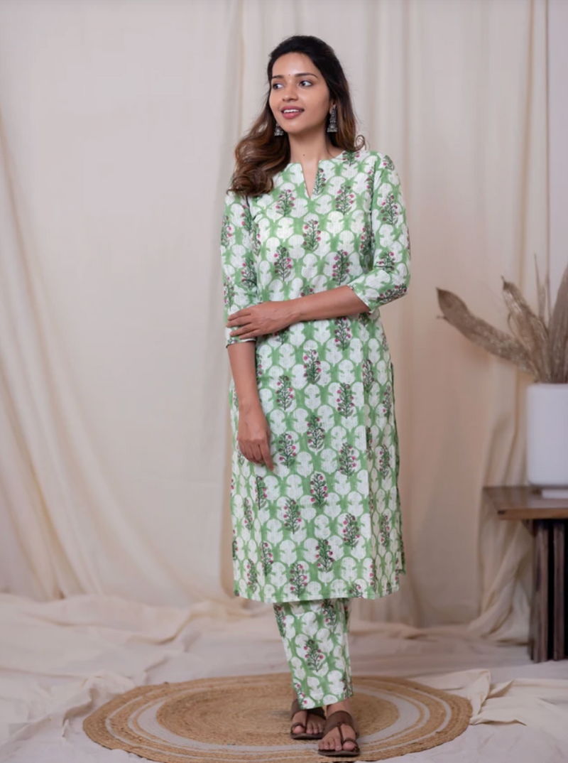 Green Bloom Cotton Set