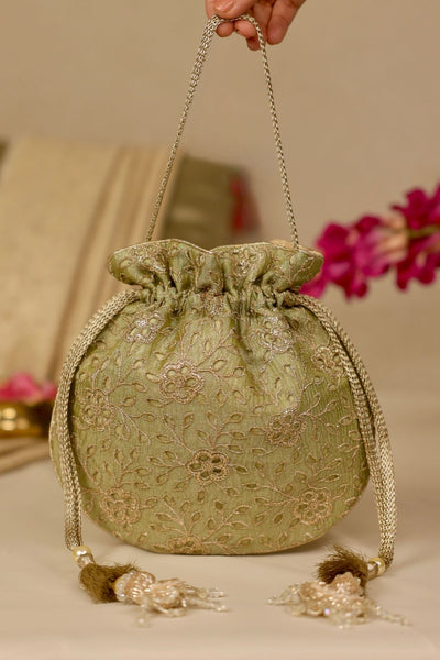 Tarang cutwork potli - Green