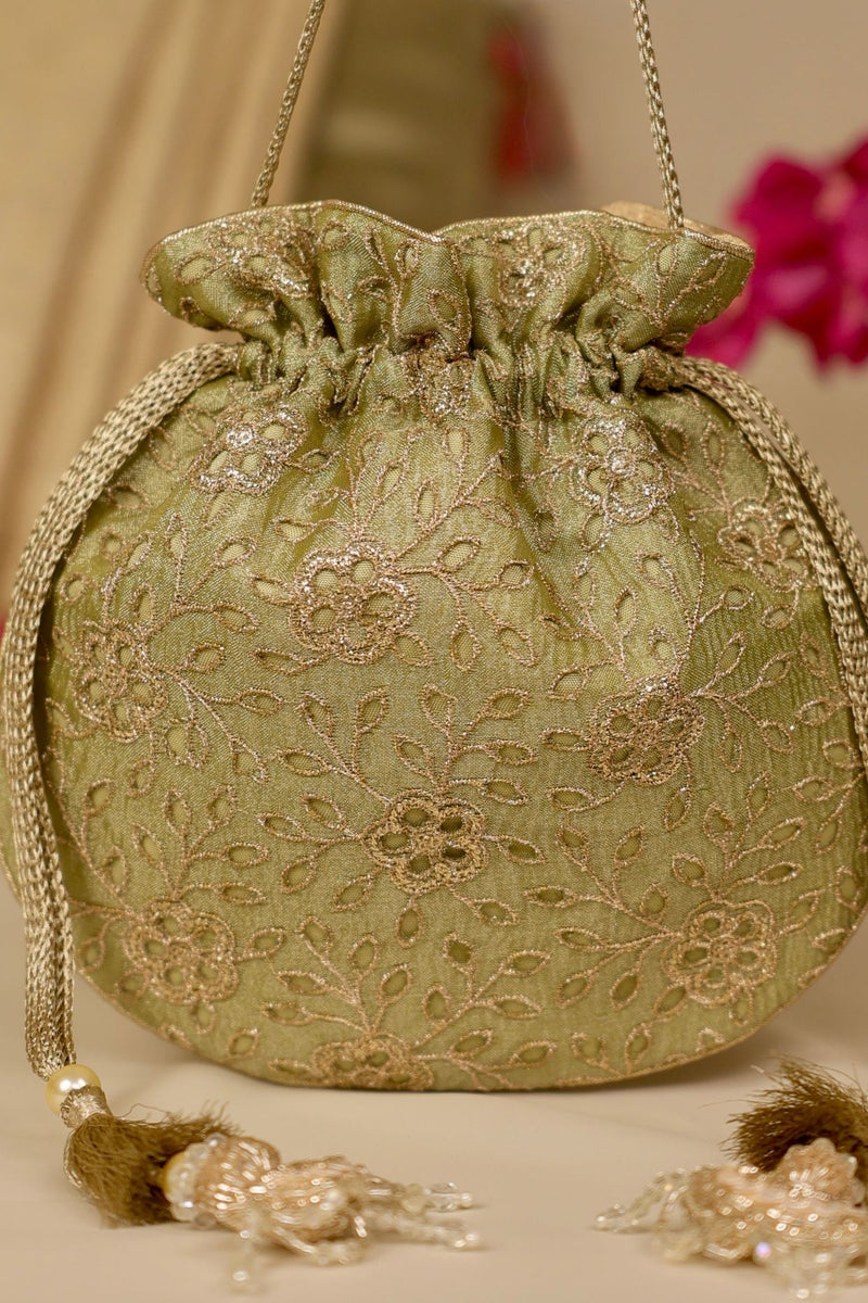 Tarang cutwork potli - Green