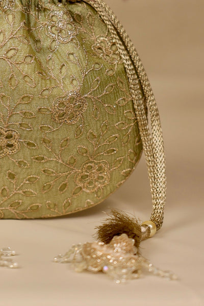 Tarang cutwork potli - Green