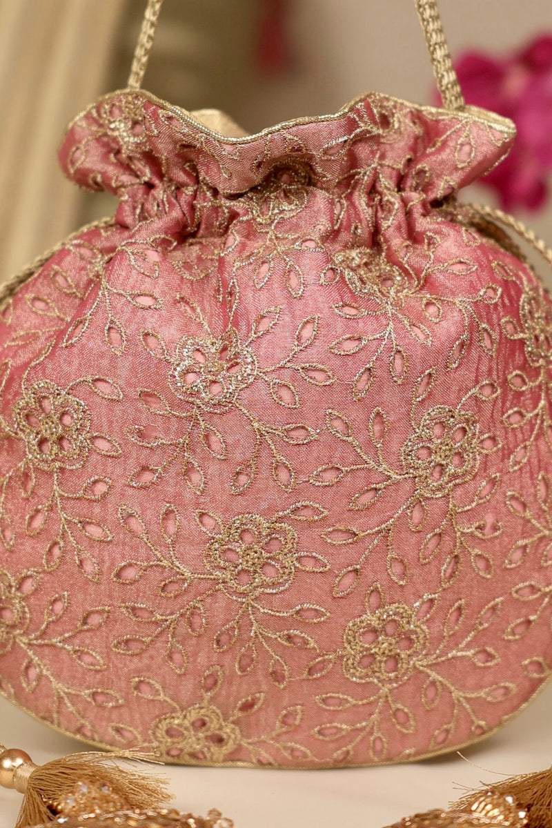 Tarang cutwork potli - Pink