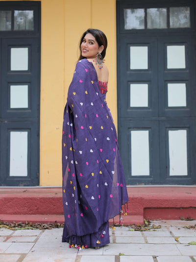 Devika Purple hearts saree