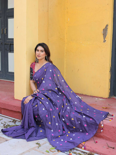 Devika Purple hearts saree