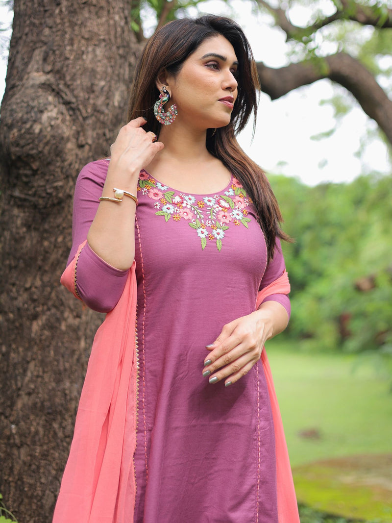 Supriya hand embroidered kurta pant set