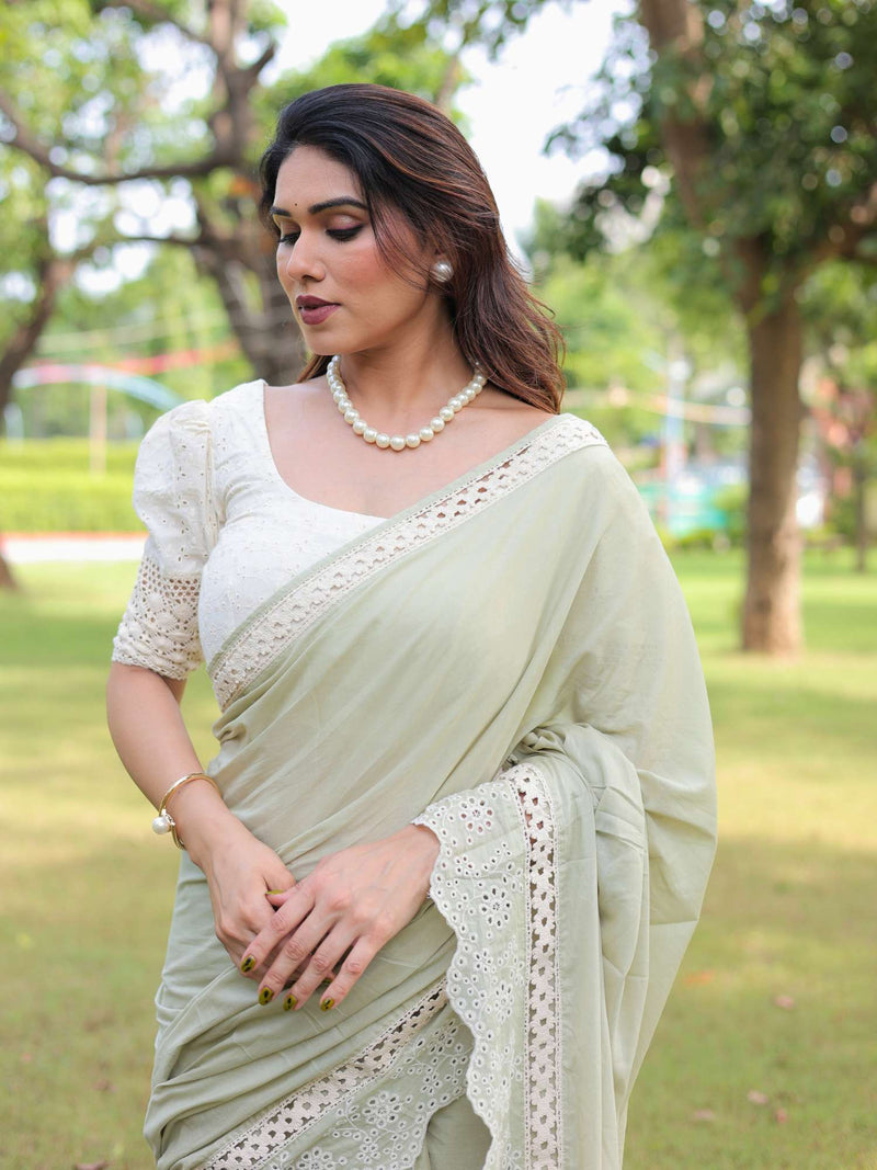 Parvati lace saree