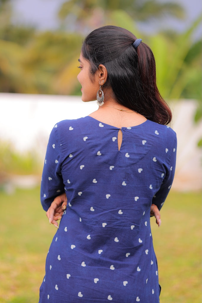 Indigo Wave Handblock Kurta Set