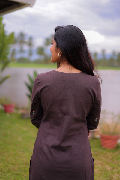 Coffee Blossom Embroidered Co-ord Set