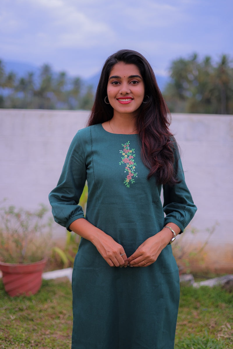 Emerald Vine Embroidered Co-ord Set