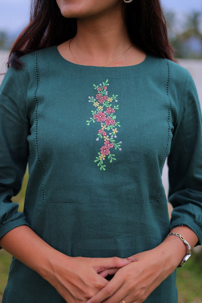 Emerald Vine Embroidered Co-ord Set