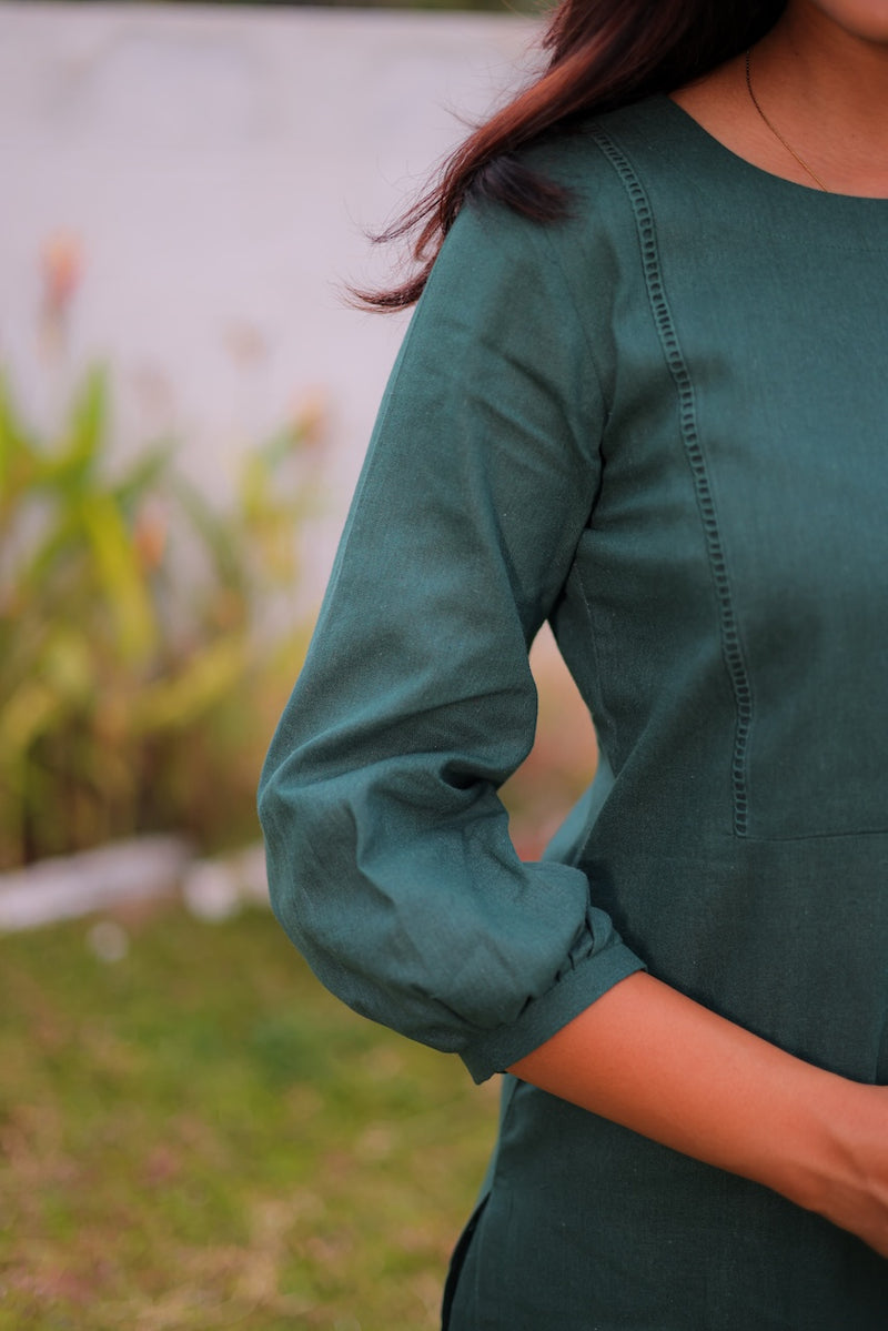 Emerald Vine Embroidered Co-ord Set