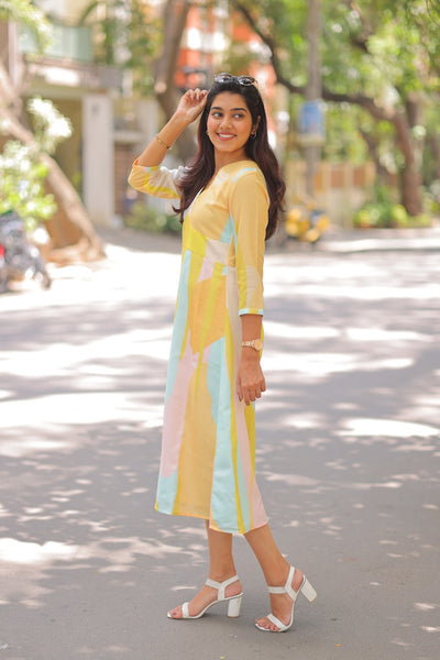 Sunny Citrus A-Line Dress