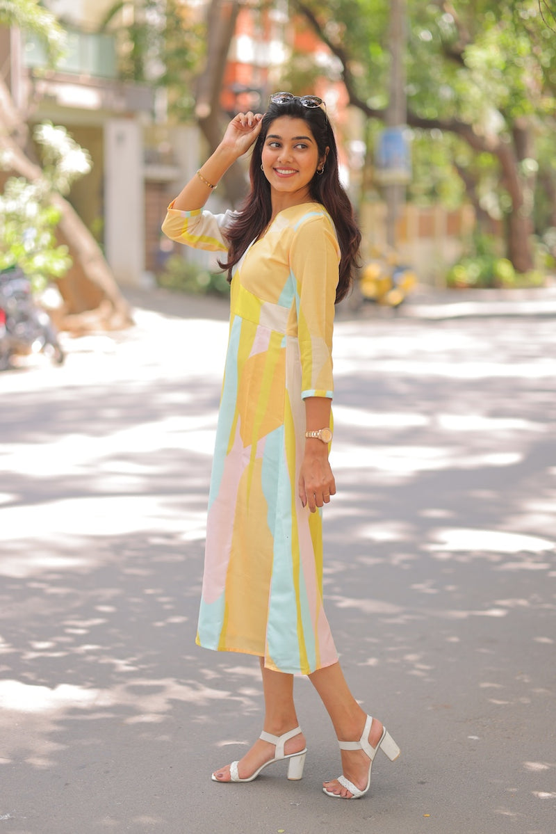 Sunny Citrus A-Line Dress