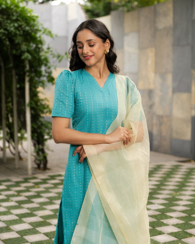 EXP - Anika Turquoise kurta set