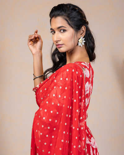 EXP - Dhanya Red floral kurta set