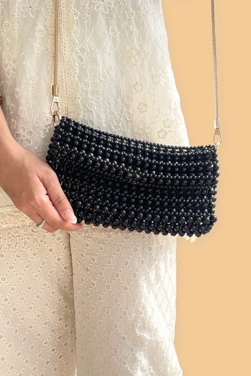 Viola Pearl Purse - Black