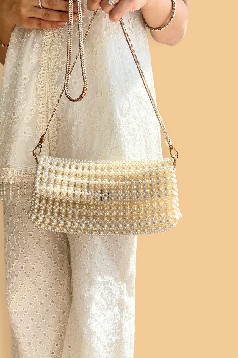 Viola Pearl Purse - Off-white