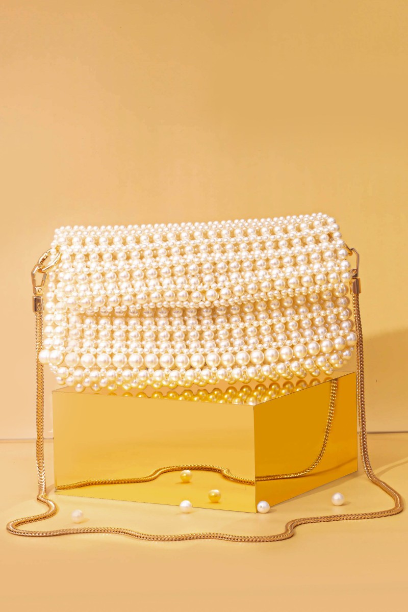 Viola Pearl Purse - Off-white