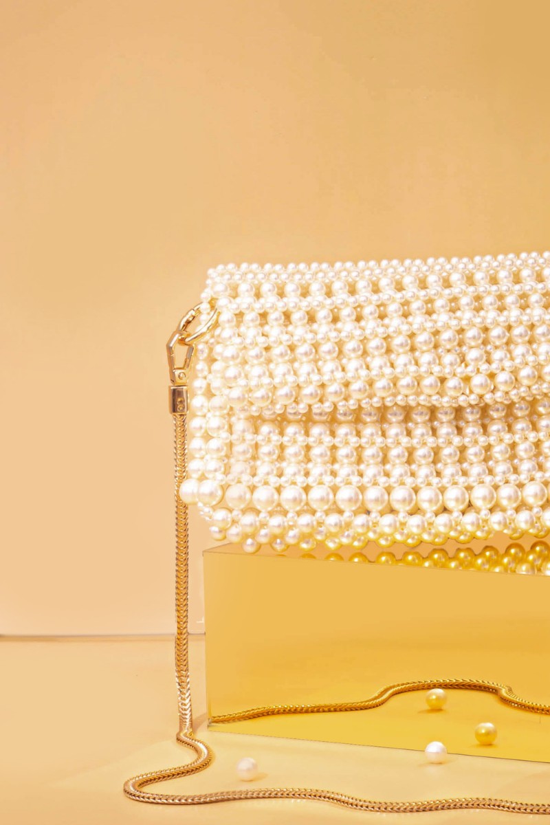 Viola Pearl Purse - Off-white