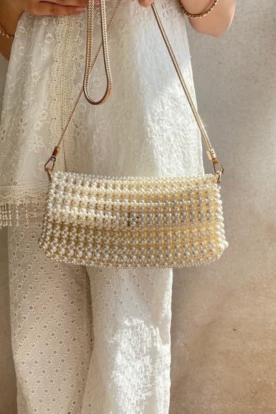 Viola Pearl Purse - Off-white