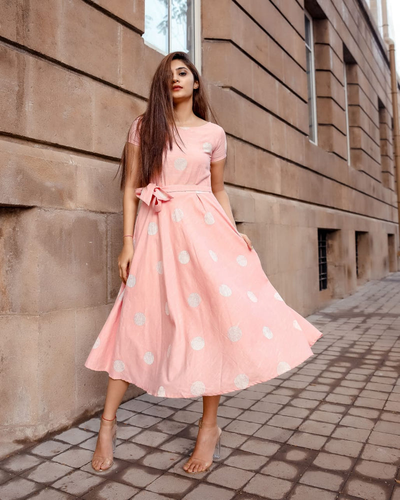 EXP - Polka Pink Midi Dress (XS Available)