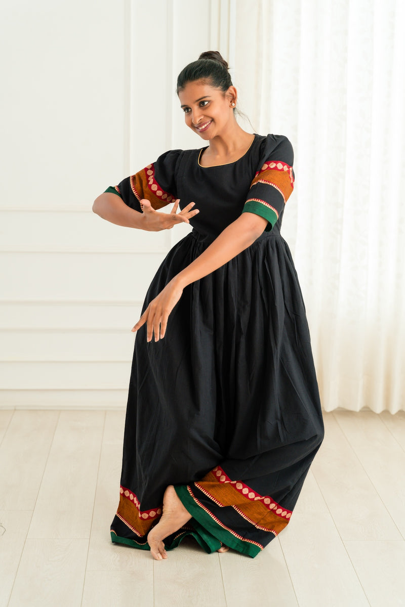 Black Mogra Maternity Feeding Dress