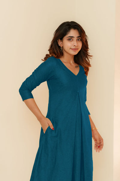 Charu Teal Kurti Set