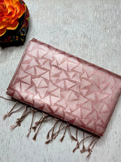 Soft Silk Saree  - Tonys Pink + Silver