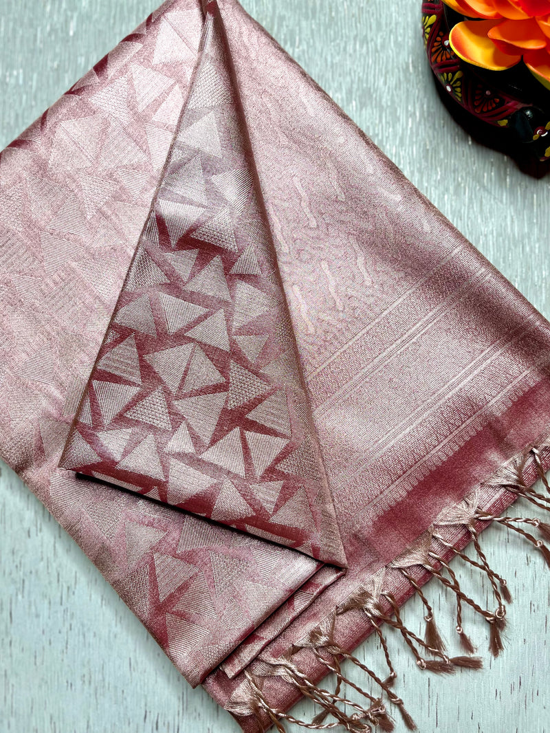 Soft Silk Saree  - Tonys Pink + Silver