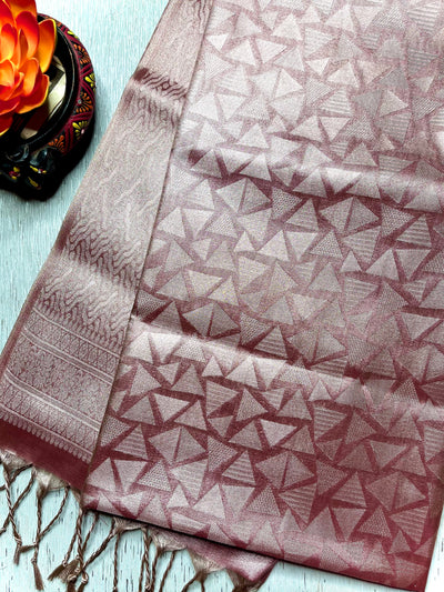 Soft Silk Saree  - Tonys Pink + Silver