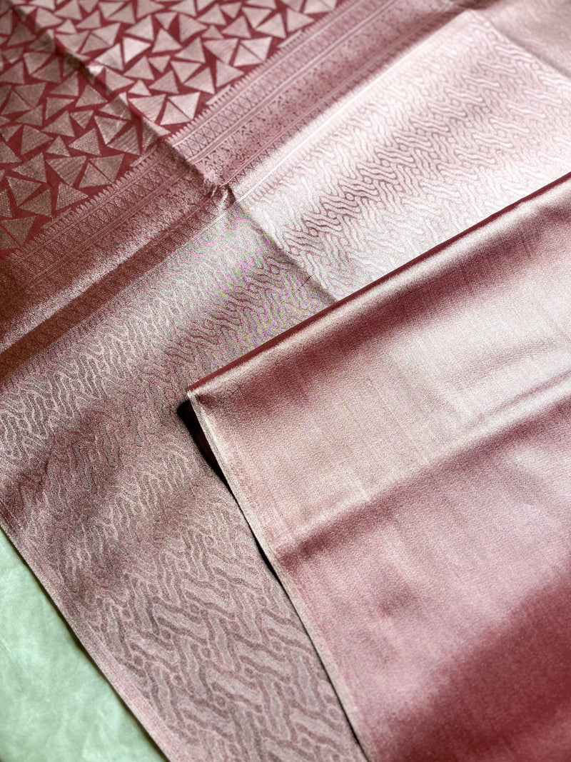 Soft Silk Saree  - Tonys Pink + Silver