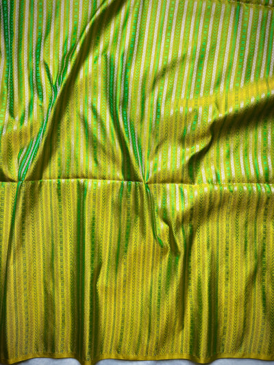 Soft Silk Saree  - Olivetone+ Mist Cream